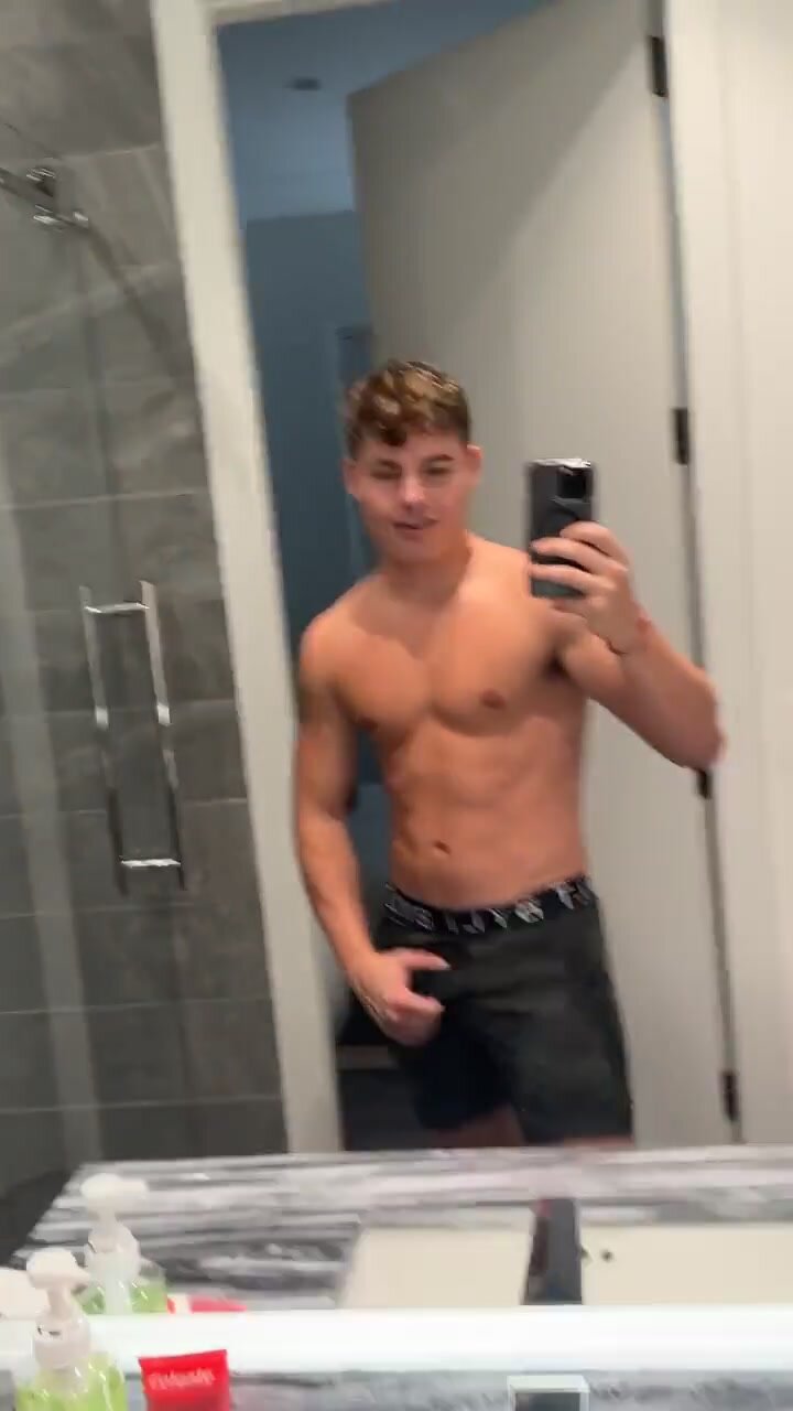 sexy tony showing great dick in mirror