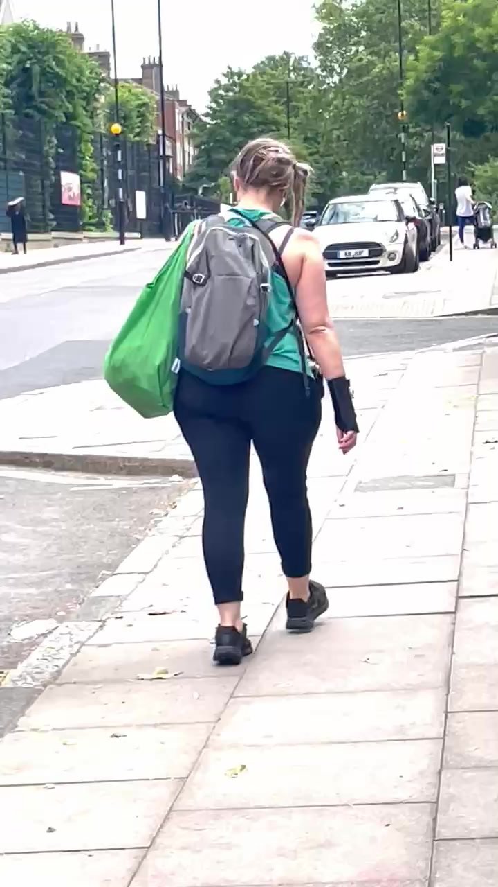 Blonde pawg walking in public