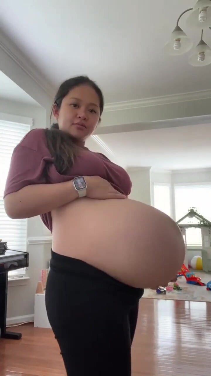 huge big belly pregnant - video 2