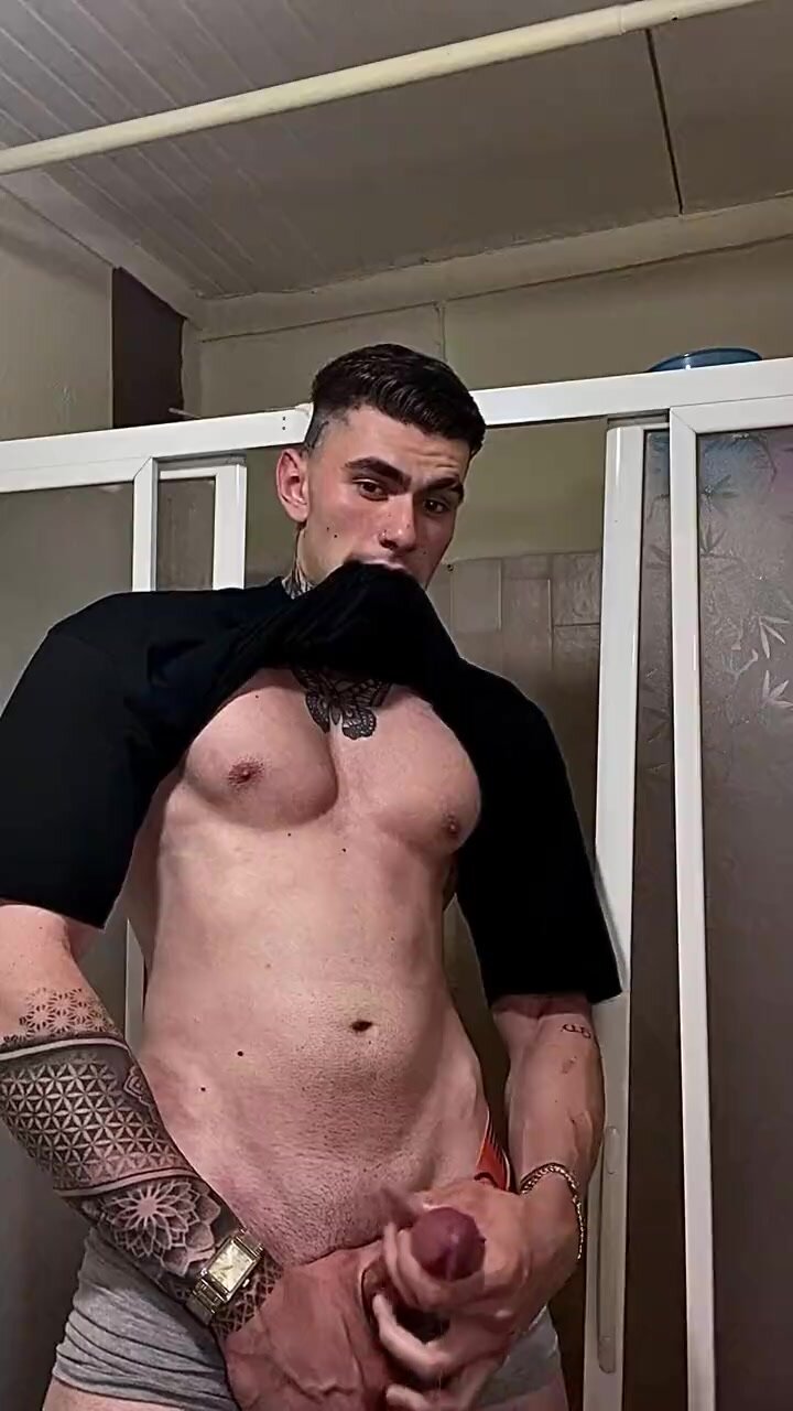 Turkish big and curved dick sexy guy cumming