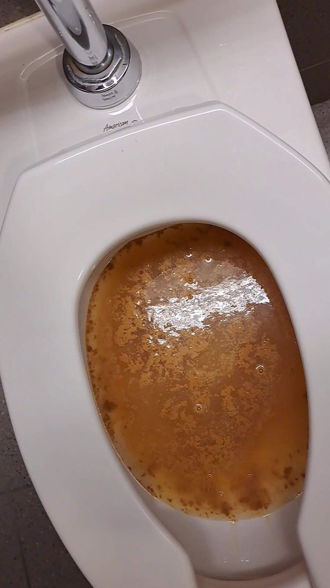 Big watery birthday poop in girls throne at church