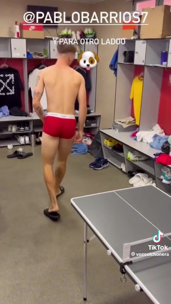 He lost a bet, so he had to walk in his boxers