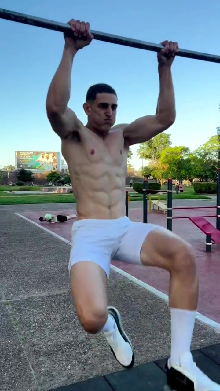 guy rubbing against the horizontal bar