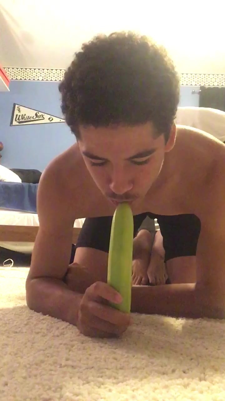 straight boy with banana