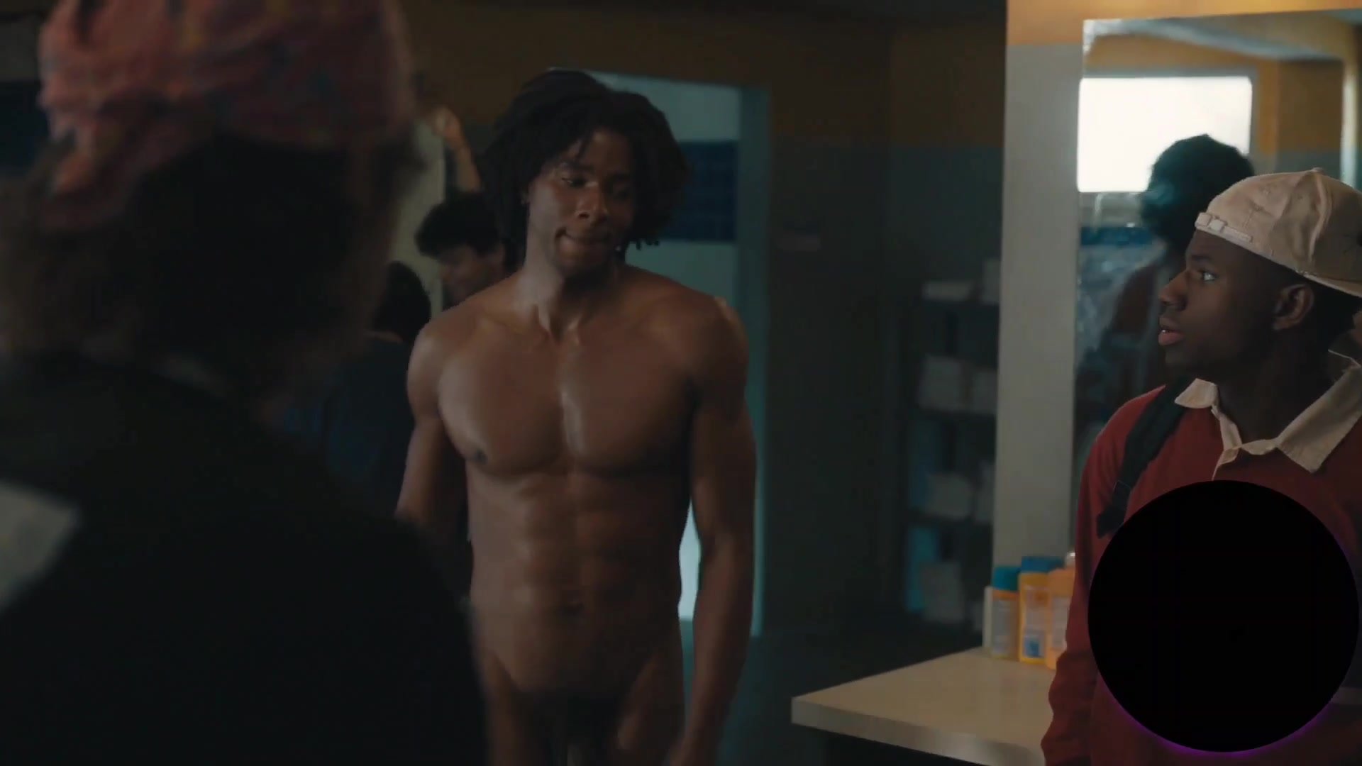 Nude Black Actor In Walks Through the Locker Room