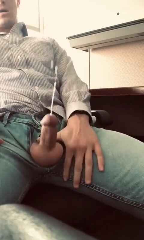 quickie - fit dad cums at the office