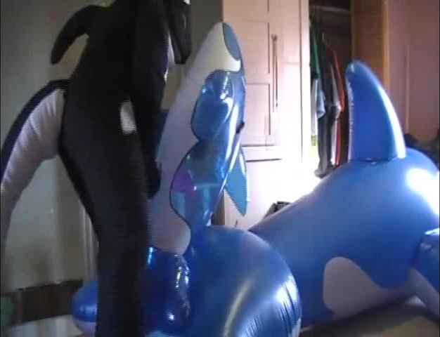 Inflatable whale fuck