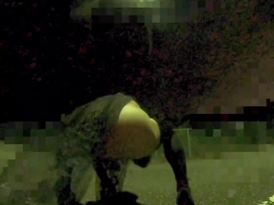 Bitch boy twerk in a dark park alone