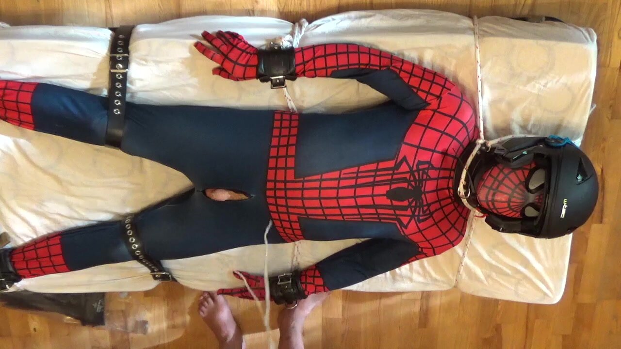 Restrained Spiderman is enjoyed - video 2