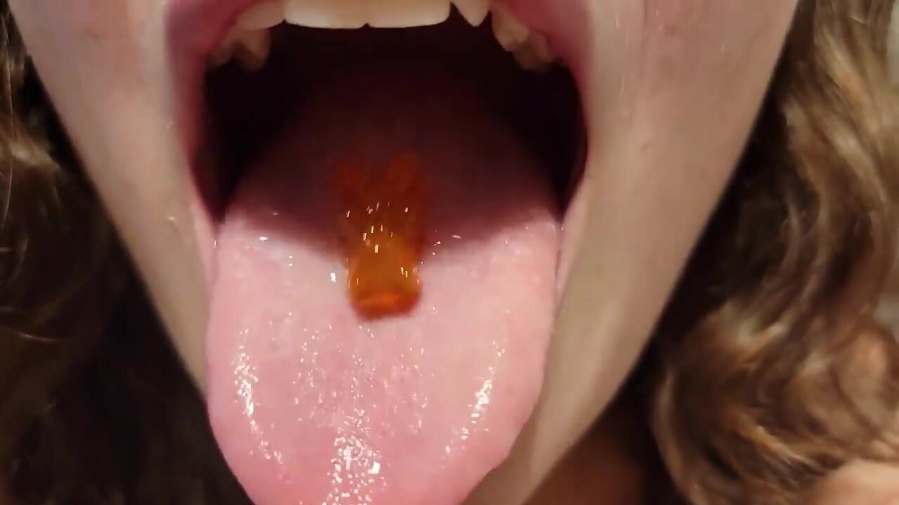 Swallowing gummy bear