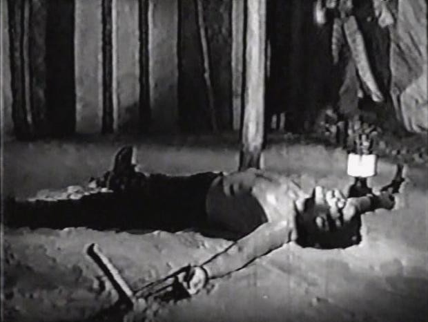 Shirtless bondage, spider ...: Timbuktu 1958 scene