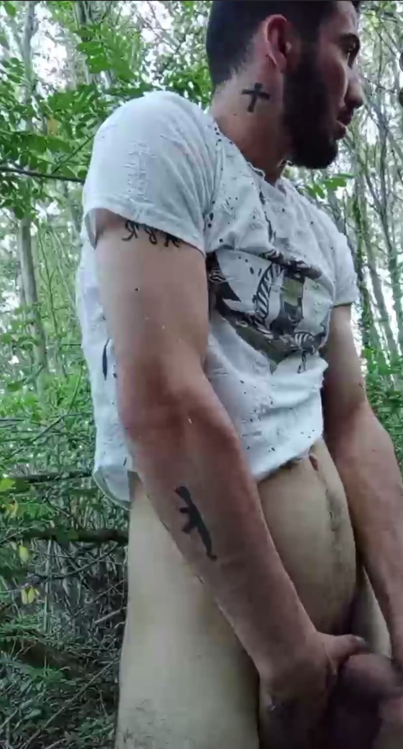 Sexy Italian guy checking his ass