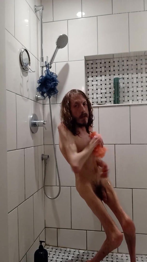 Taking a quick shower