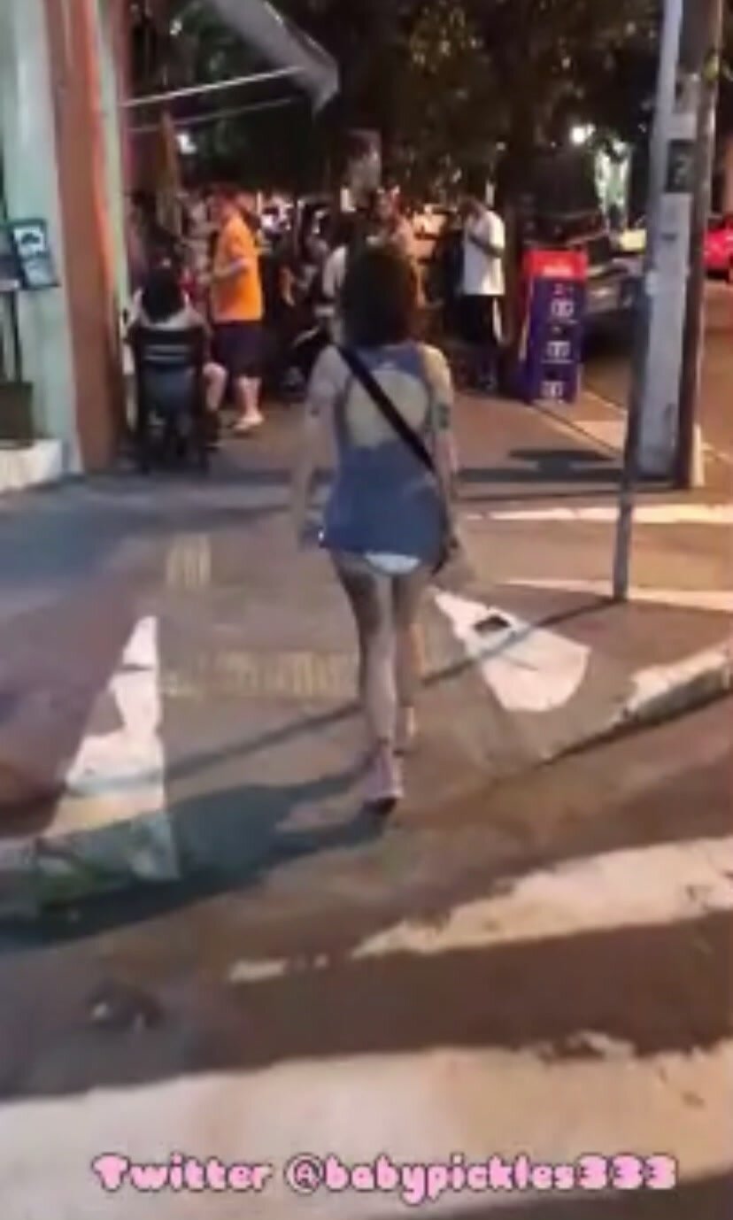 Girl walking around in public with diaper