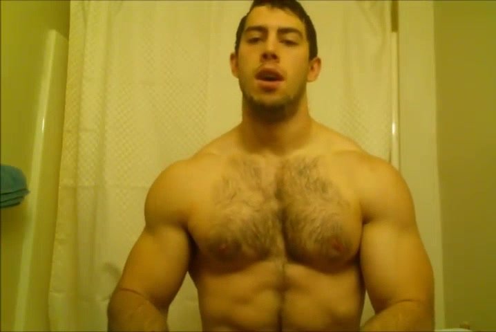Showing off his hairy upper body