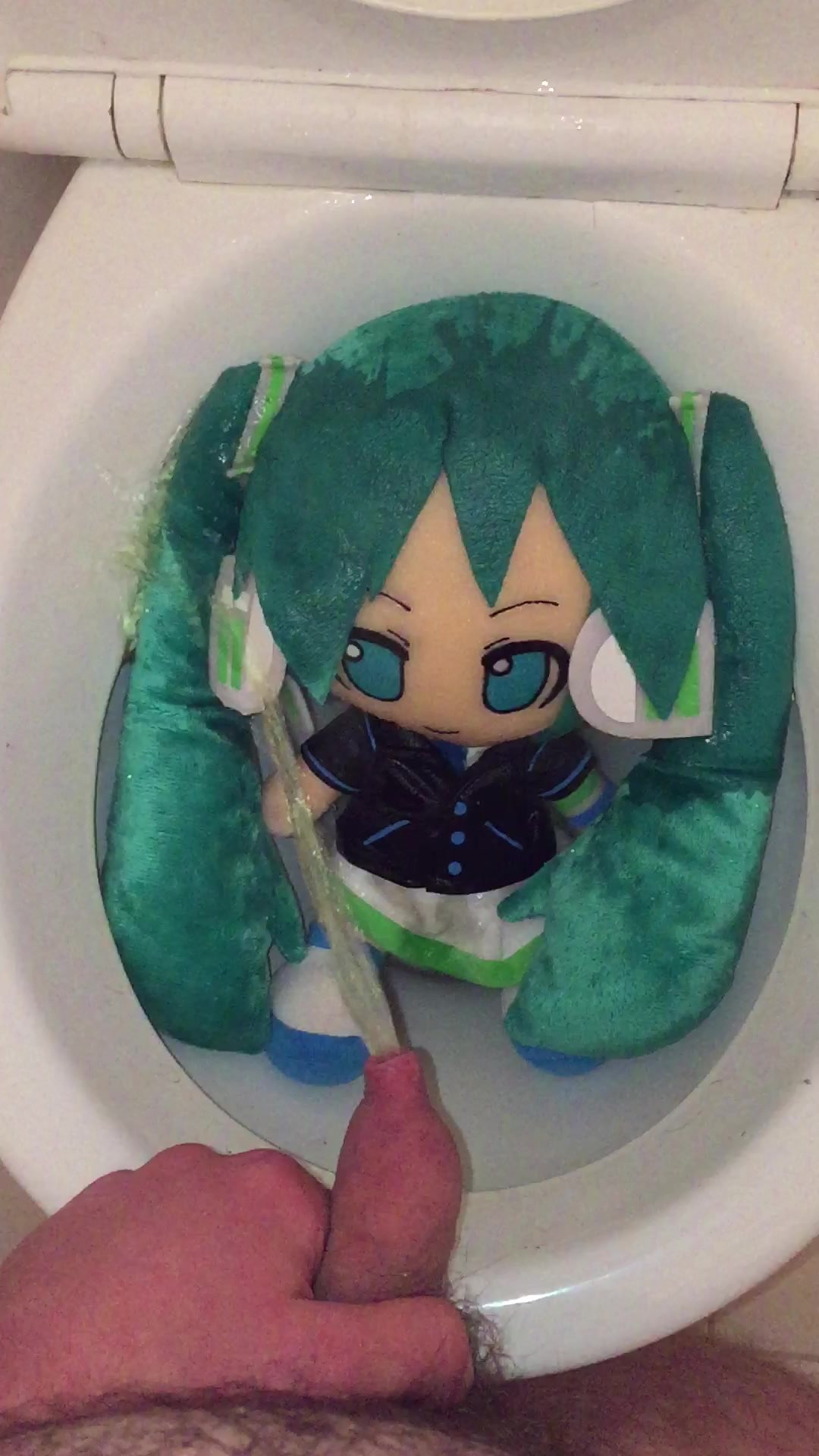 Pissing on Hatsune Miku Plush #2