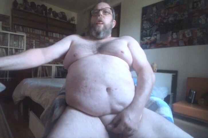 Chubby bear cums on cam - video 131