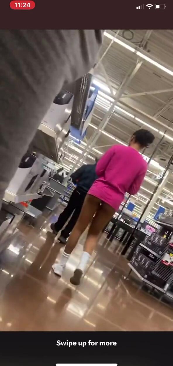 Walmart perv tries to upskirt mixed teen