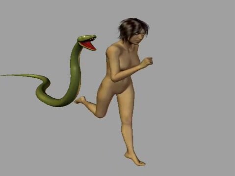 snake eats woman