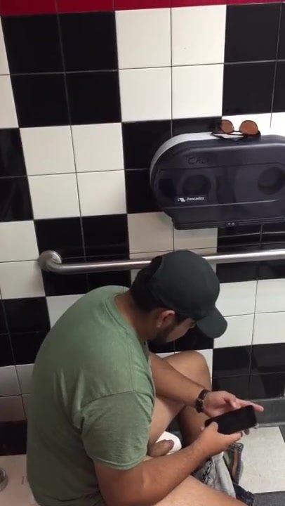 guy jerks off in public bathroom - video 2
