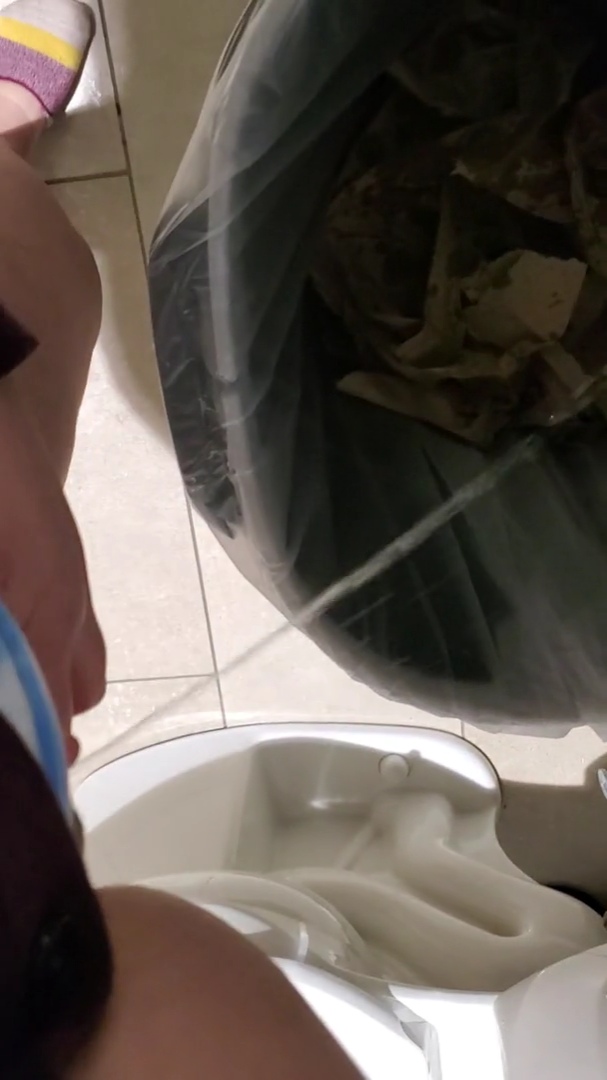 Pissing toilet trashcan