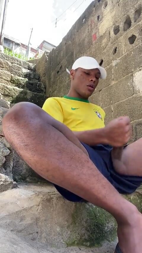 jerking off and cumming outdoors - video 3