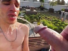 Piss play in the rooftop