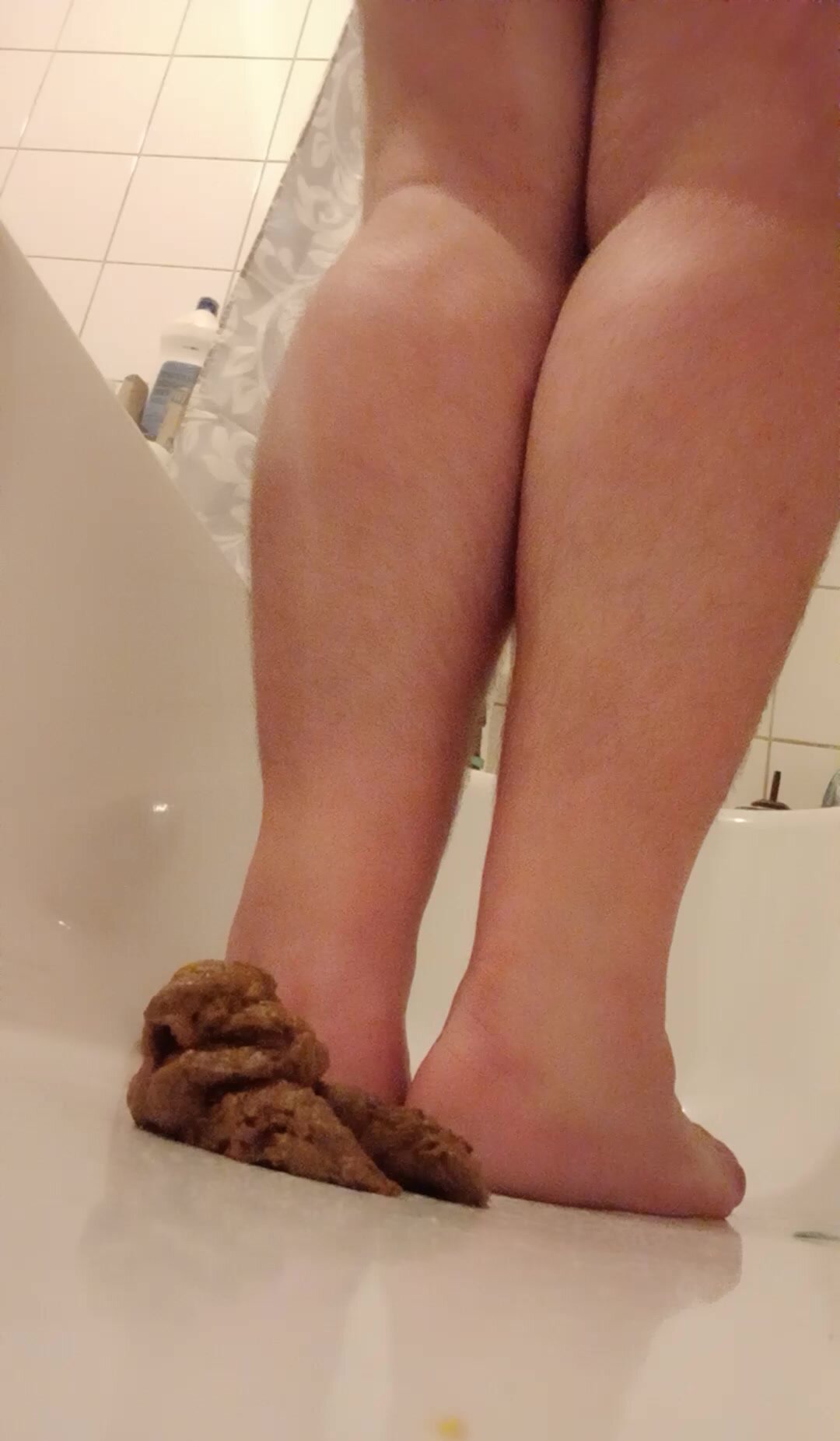 Bear barefoot in poop