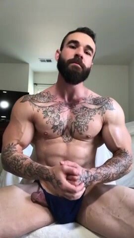 Handsome Tatted Hunk Wank