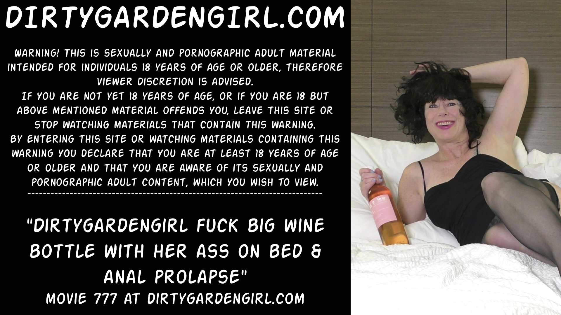 Dirtygardengirl fuck big wine bottle & anal prolapse