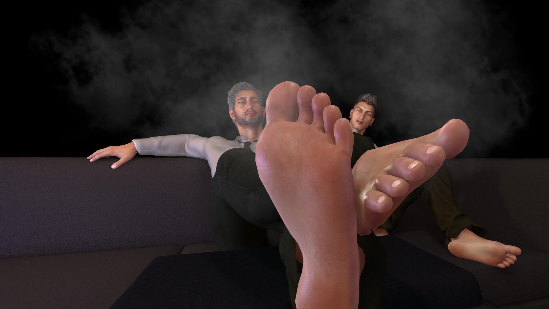 Stepson can't stop staring at dad's smelly feet - Anim