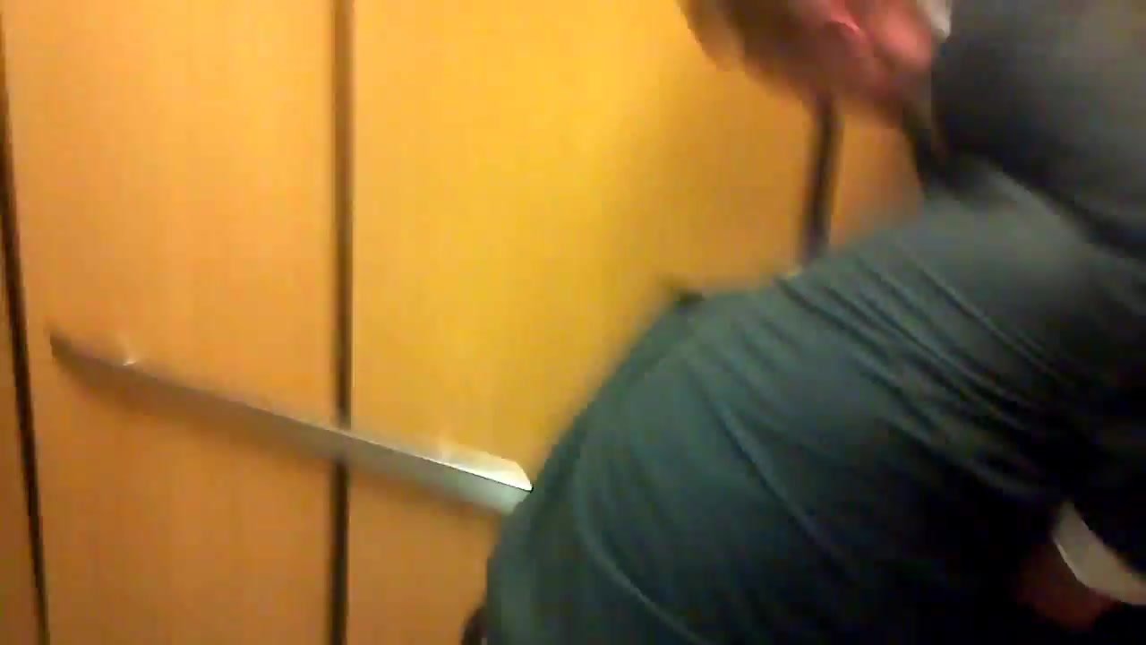 Guys wrestle in elevator