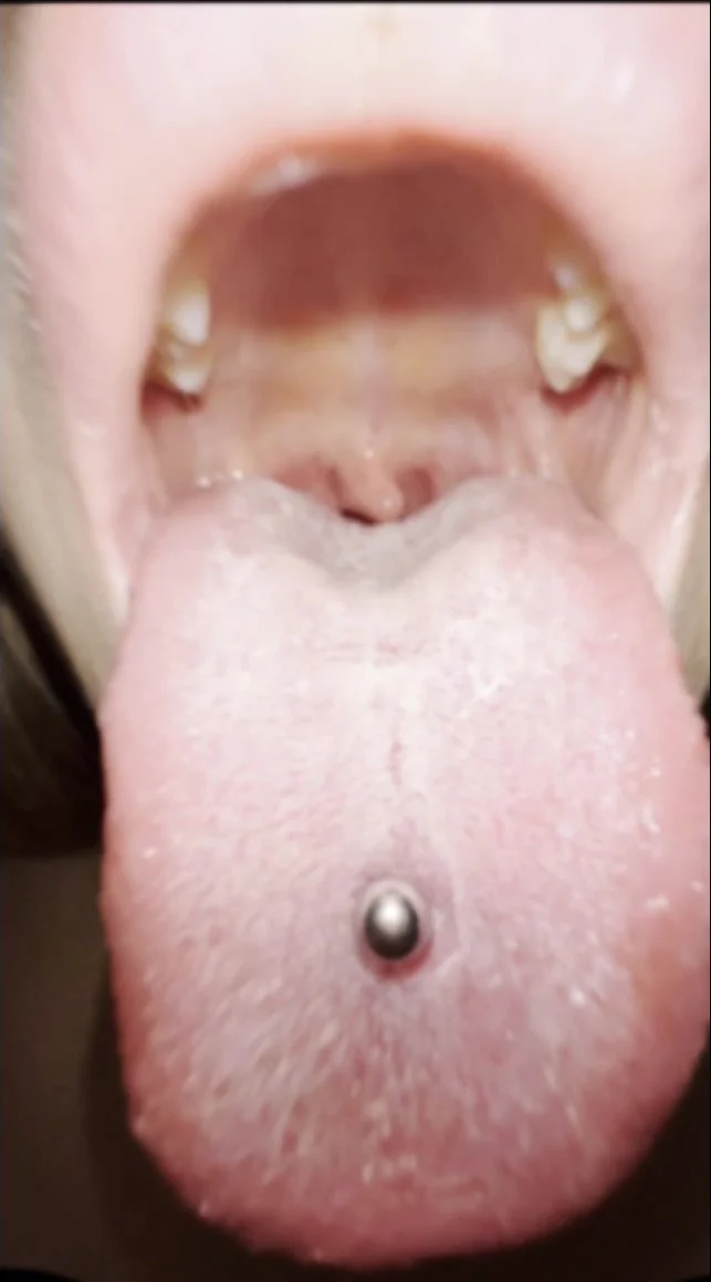 Lila's white morning long tongue with piercing - ThisVid.com