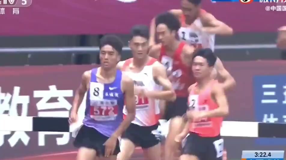 embarassed chinese runner dick slip in TV