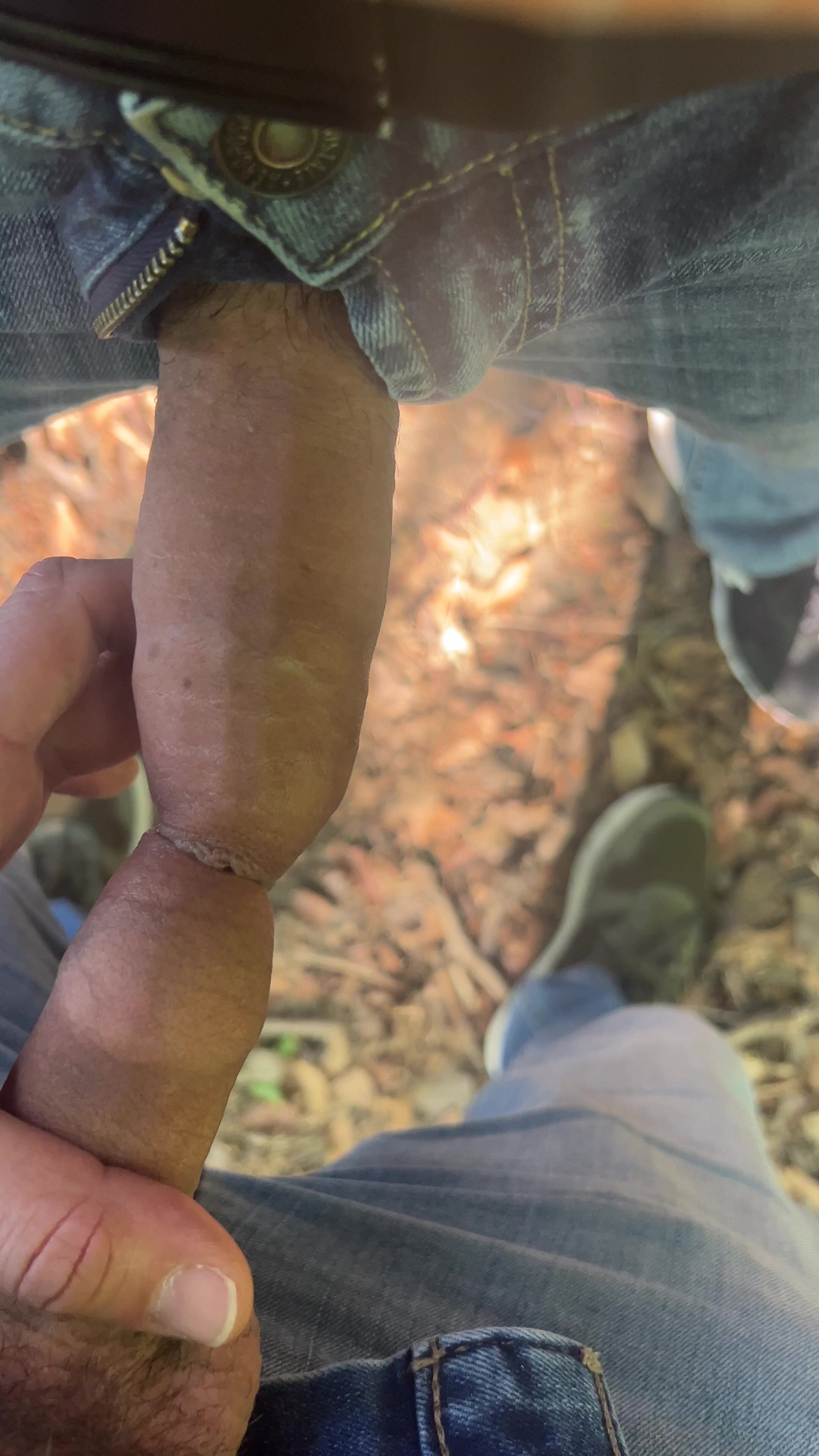 Two dads dock their dicks in the woods