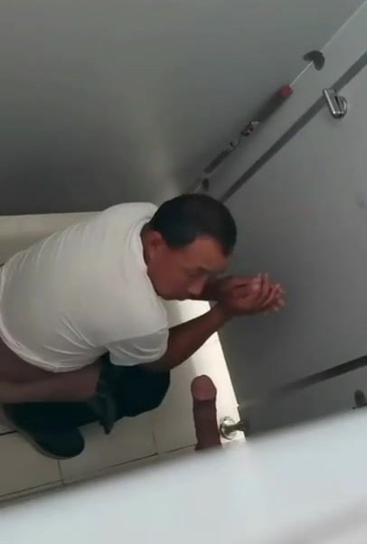 asian stranger surprised by glory hole