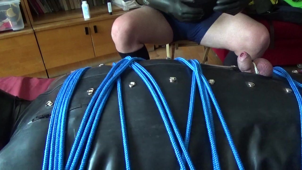 Enjoying in a rubber bodybag