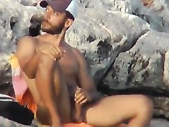 Caught massive cum explosion on nude beach