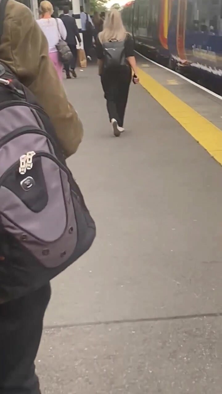 Girl Butt at Train Station