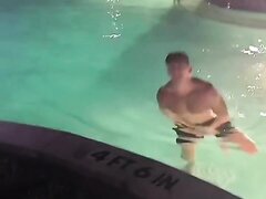 Hot Jock Jumps in a Pool and Hits His Vulnerable Nuts