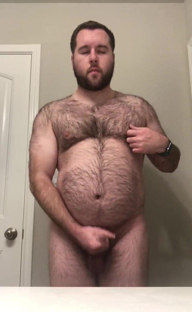Hairy guy jerks off