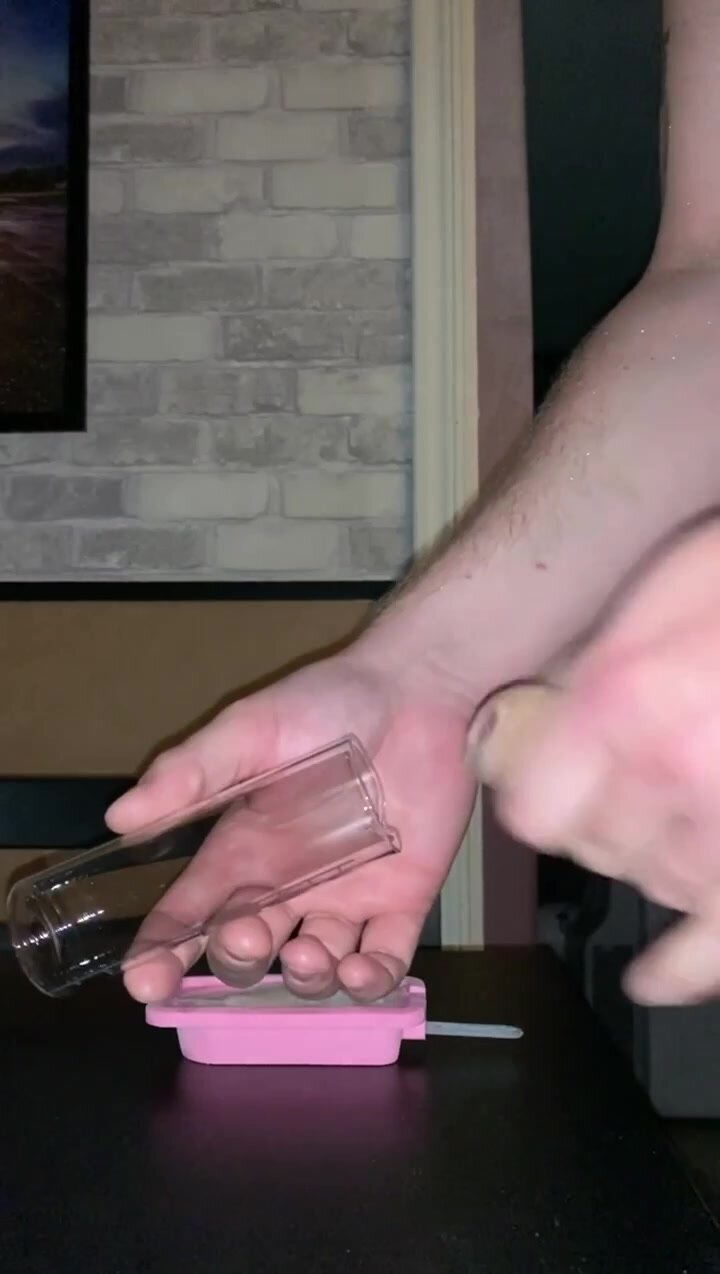 Cumming into a glass