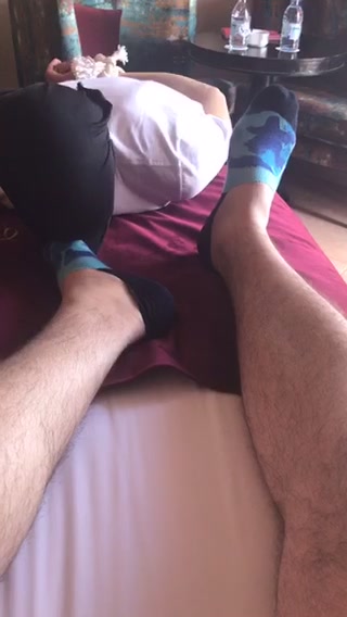 Socks feet sniff with mk