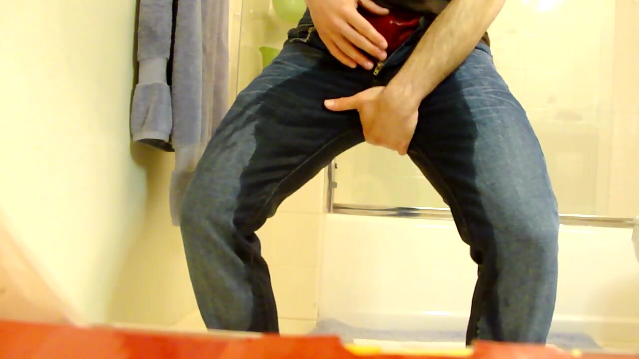 Jeans & Red Undies- Repeated Pissing, Ripping, Cum