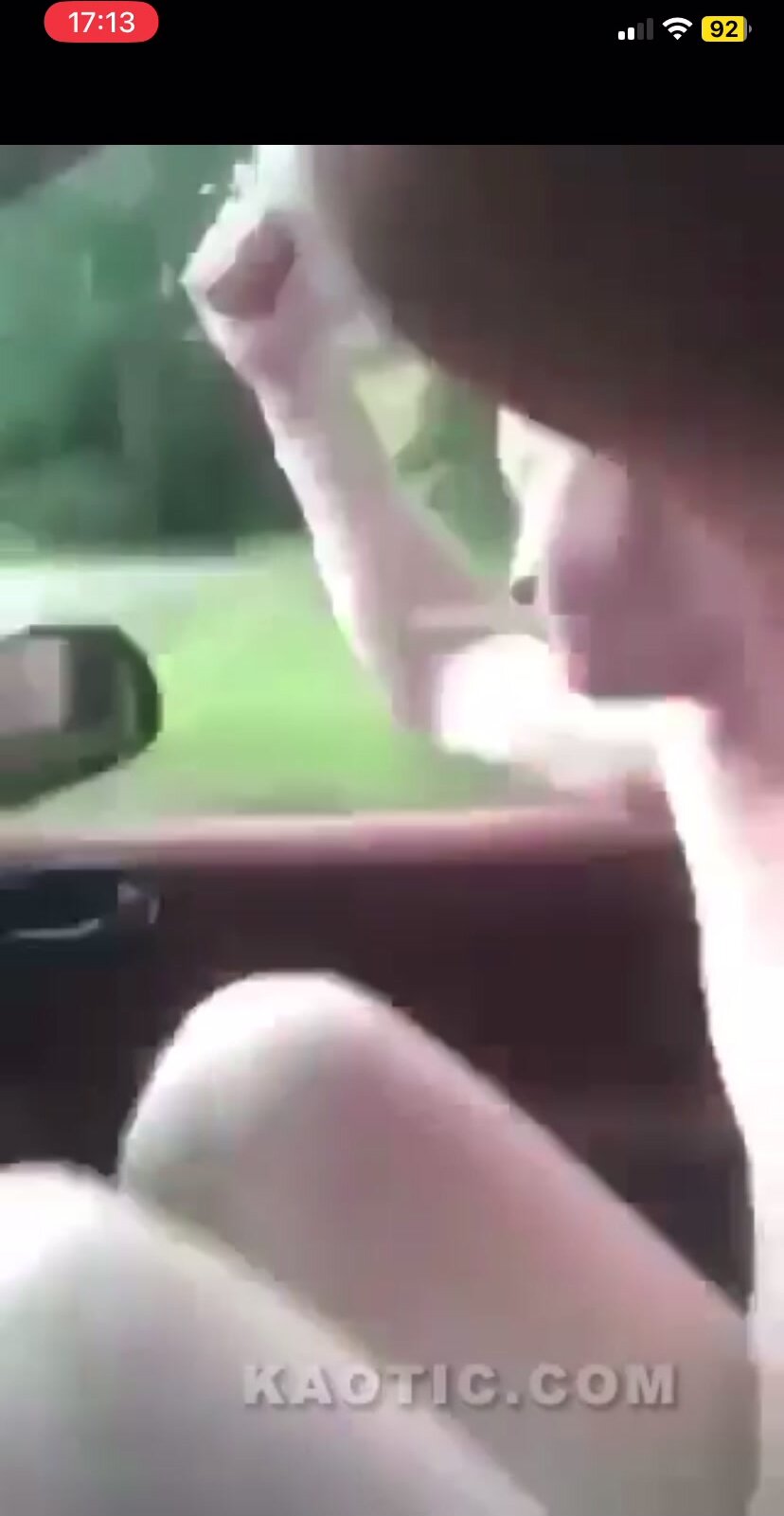Naked Estonian falls naked out of moving car