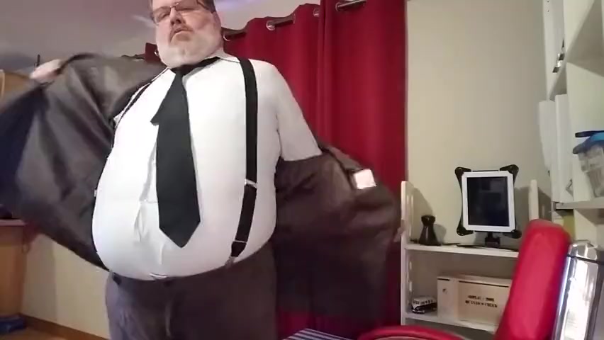 Business man belly bloat