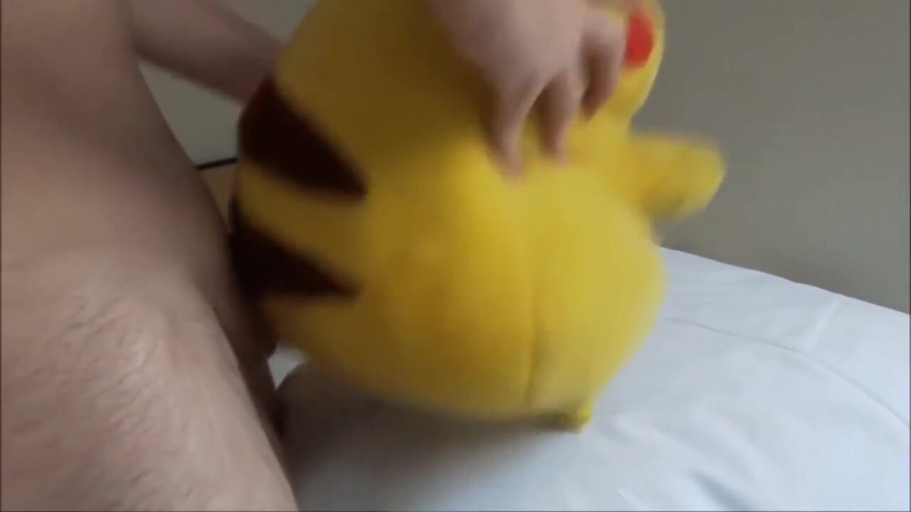 Fucking pikachu plush pussy and cum