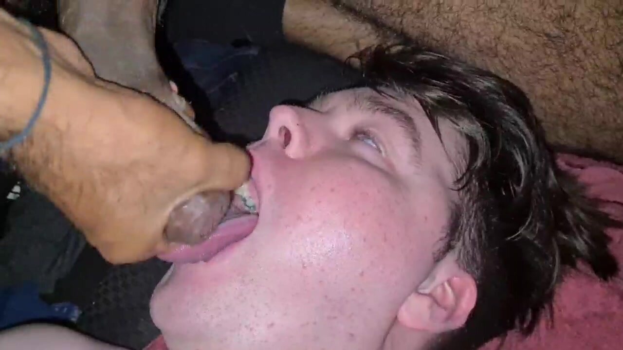 Ryan swallowing warm cum