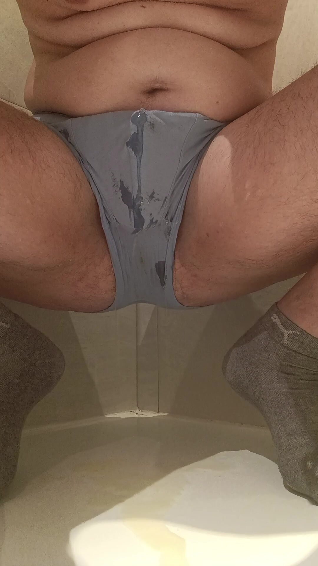 Pissing in blue undies
