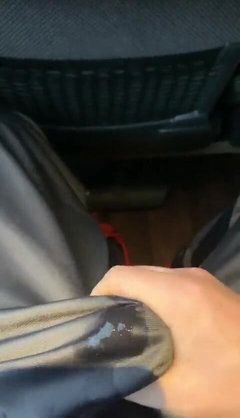 Cumping in shorts inside the train
